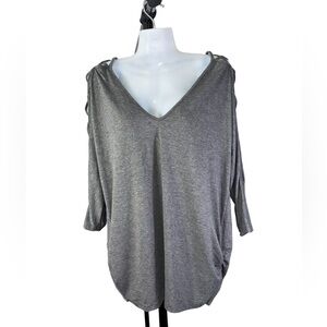 Elesol Gray V-Neck Women's Top XL